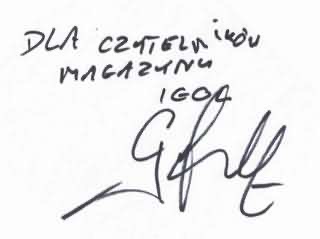 Odręczne pozdrowienia dla czytelników iGola, Grzegorz Rasiak
