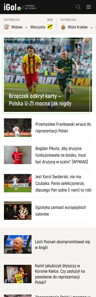 Nowy serwis igol.pl na telefonie