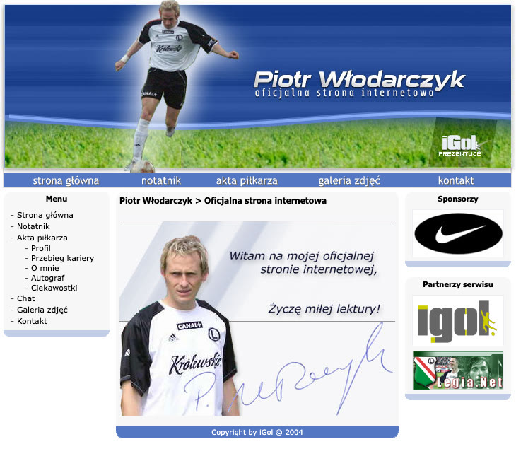 Strona główna wlodarczyk.igol.pl z 2004 roku