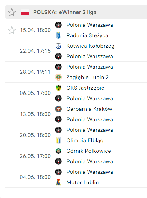 <strong>Screen teminarzu ze strony flashscore.pl</strong>