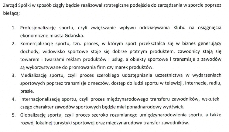 Lechia Gdańsk - sprawozdanie z działalności spółki